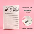 Cute cartoon bear and food memo pad non-sticky 50 sheets school stationery 11.7x7.8cm - Afternoon Tea Style / 50 Sheets