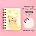 Cute A7 spiral notebook with pineapple tiger design and 80 blank inner pages - Pineapple Tiger (Style 1) / 10.5x8cm / Yellow