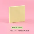 Premium medium yellow square sticky note pad 7.6x7.6cm office stationery 100 sheets - Medium Yellow