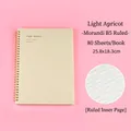 Cuaderno de espiral B5 Morandi amarillo crema con 80 páginas rayadas y tapa PP - B5 / 80 Hojas Línea Horizontal / Beige