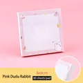 Cute pink cartoon sticky notes with grid pattern 8x8cm 80 sheets - Pink Dudu Rabbit (1#) / 80 Pieces/Pack