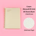 Cuaderno de espiral B5 crema Morandi con portada dorada y 80 páginas de cuadrícula - B5 / 80 Sheets Grid / Beige