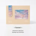 Creative sunset oil painting style magnetic bookmark with backing board, size 100x15mm - 10x1.5cm / Sunset Orange