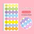 Kleurrijke ronde nummer- en smiley-stickers voor journaling, 10 vellen per verpakking - Schattige Cijfers / 10 Stuks/Verpakking