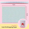 Cartoon kat cadeaupapier, pak van 5 vellen, 51x73 cm, lichtblauw DIY inpakpapier - Schattige Huisdierstijl (②) / Set van 5