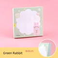 Cute green rabbit cartoon sticky notes, 8x8cm square memo pad, 80 sheets per pack - Green Rabbit (15#) / 80 Pieces/Pack