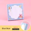 Cute blue bear cartoon sticky notes 8x8cm square school stationery memo pad 80 sheets - Blue Bear (12#) / 80 Pieces/Pack