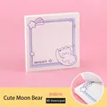 Notes autocollantes ours blanc mignon 8x8cm bloc-notes adhésif de 80 feuilles pour école - Ours Mignon Lune (1#) / 8x8cm (80 Feuilles)