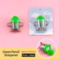 Mini airplane shaped manual pencil sharpener in green for school students and office - Green (Blister Pack)