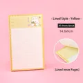 Bloc-notes con coniglietto giallo cartone animato, 30 fogli a righe, 14,8x9cm - Linea Orizzontale - Giallo / 30 Fogli