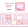 200 vel roze geruite memo's in transparante doos, 7,5x7,5 cm, 10 patronen - 200 Vellen/Pak / Kaas Perzik