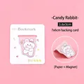 Creative pink rabbit magnetic bookmark for students with a 7x6cm white backing card - Magnetic Bookmark / 18 Candy Rabbit