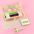 Creative cartoon dinosaur stationery gift set including markers, ruler and safety scissors - Drawing & Cutting Box Set / Green