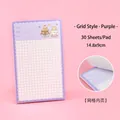 Blocco note a griglia a cartoni viola, 30 fogli, 14,8x9cm per appunti e diario personale - Stile a Griglia - Viola / 30 Fogli