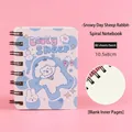 Cute cartoon sheep A7 spiral notebook with 80 blank pages, mini pocket diary for kids - 80 Pieces/Pack / Snowy Day Sheep Rabbit