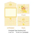 Linda tarjeta de felicitación Tigre Piña con sobre de cuadros amarillos y blancos. - Tarjeta de Felicitación Tigre Piña (09#)