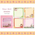 Schattige cartoon ster meisje notitiepapier set, 200 vellen in doosje, 7,5x7,5cm groot - 200 Vellen/Pak / Ster Meisje