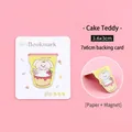 Creative cartoon teddy dog on cake magnetic bookmark, cute stationery for students - Magnetic Bookmark / 17 Cake Teddy