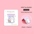 Cute cartoon milk tea rabbit magnetic bookmark for school students with base card - Magnetic Bookmark / 06 Milk Tea Rabbit