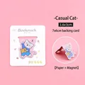 Cute cartoon leisure cat magnetic bookmark made of paper and magnet for book lovers - Magnetic Bookmark / 01 Leisure Cat