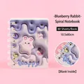 Cute 3D bunny pocket coil notebook with 80 blank sheets for kids - Spiral Bound / 80 Sheets / Blueberry Rabbit