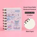 Cute A7 mini spiral notebook featuring cartoon animal illustrations and 80 blank pages - 80 Pieces/Pack / Dessert Sheep Rabbit