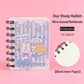 Cute cartoon A7 mini spiral notebook with star rabbit design and 80 blank white sheets - 80 Pieces/Pack / Star Sheep Rabbit