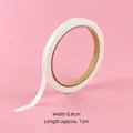High-viscosity white double-sided adhesive tape, 0.8cm width and 12m length for DIY crafts - 0.8cm Wide (12m) / White