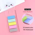 Portable Morandi index sticky notes with ruler, 100 sheets per pack, random colors - Lovely Expression / Pack of 100