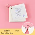 Cute cartoon white bear loose-leaf mini notepad with silver ring binder, 80 sheets - 80 Pieces/Pack / Bubble Bear (Silver Ring)
