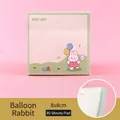 Notas adhesivas de conejo 8x8cm, 80 hojas por bloc para escuela y oficina - Notas Adhesivas Conejo Globo / 80 Piezas/Paquete