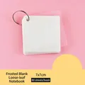Portable blank vocabulary flashcards with metal ring, 7x7cm, 80 sheets for study - 80 Pieces/Pack / Matte Blank (Metal Ring) / 7x7cm