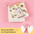 Mini rabbit theme ring binder notebook 7x7cm with 80 sheets portable pocket size - Jumping Bunny Style / Mini Size
