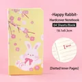Cute yellow cartoon rabbit hardcover notebook with 64 sheets and dotted inner pages - Happy Rabbit Style / 18.1x9.3cm (64 Sheets)