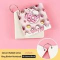 Cute mini pink rabbit donut ring-bound pocket notebook 7x7cm portable stationery 80 sheets - Dessert Bunny Style / Mini Size