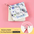 Mini 7x7cm cute bunny ring-bound notepad 80-sheet portable square pocket notebook - Blueberry Bunny Style / Mini Size