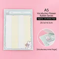 A5 cute cartoon rabbit vocabulary memo pad with 30 sheets and detailed inner pages - Flower Rabbit (Vocabulary) / A5 (20.5x14.5cm)