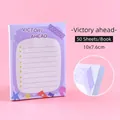 Bloc de notas de dibujos animados morado con 50 hojas para listas de 10x7,6cm - Estilo Victory ahead / 50 Hojas