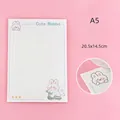 Cute cartoon rabbit A5 blank notepad with 30 sheets, 20.5x14.5cm size - Cycling Rabbit (Blank) / A5 (20.5x14.5cm)
