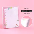 Notas adhesivas rosas con flores y 50 hojas con líneas para la escuela y oficina - Estilo You / 50 Hojas