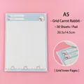 A5 size cute cartoon bunny theme grid notepad for students 30 sheets 20.5x14.5cm - Carrot Rabbit (Grid) / A5 (20.5x14.5cm)