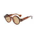 Lunettes de soleil rondes steampunk vintage avec monture en écaille et verres bruns chic - Monture Écaille Verres Thé