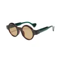 Lunettes de soleil steampunk avec monture ronde épaisse et verres couleur ambre. - Monture Thé Verre Thé
