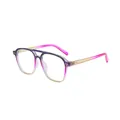 Retro-Pilotenbrille mit lila-rosa Farbverlauf, modisches Gestell für Reise und Autofahren - Lilarahmen