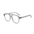 Klassische Retro-Sonnenbrille im Pilotenstil mit transparentem Doppelsteggestell - Grauer Rahmen