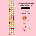 Multi-colored waterproof emoji stickers for DIY journals, 54 pieces, 1.9cm diameter - 54 Pieces/Pack / Mango Yellow Emoji