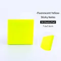 Notes adhésives imperméables jaune fluo, 7,6x7,6 cm, 50 feuilles par bloc pour notes. - 50 Feuilles/Paquet (PET 7.6x7.6cm) / Jaune Néon