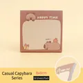 Cute capybara 8x8cm square sticky notes with 50 sheets for stationery - Casual Capybara (YH-4875) / 50 Sheets