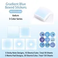 200 sheets blue gradient sticky note set 6x6cm with square storage box for students - 200 Sheets/Box / Gradient Blue