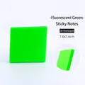 Notes autocollantes imperméables vert fluo, 7,6x7,6 cm, 50 feuilles par bloc-notes. - 50 Feuilles/Paquet (PET 7.6x7.6cm) / Vert Fluorescent